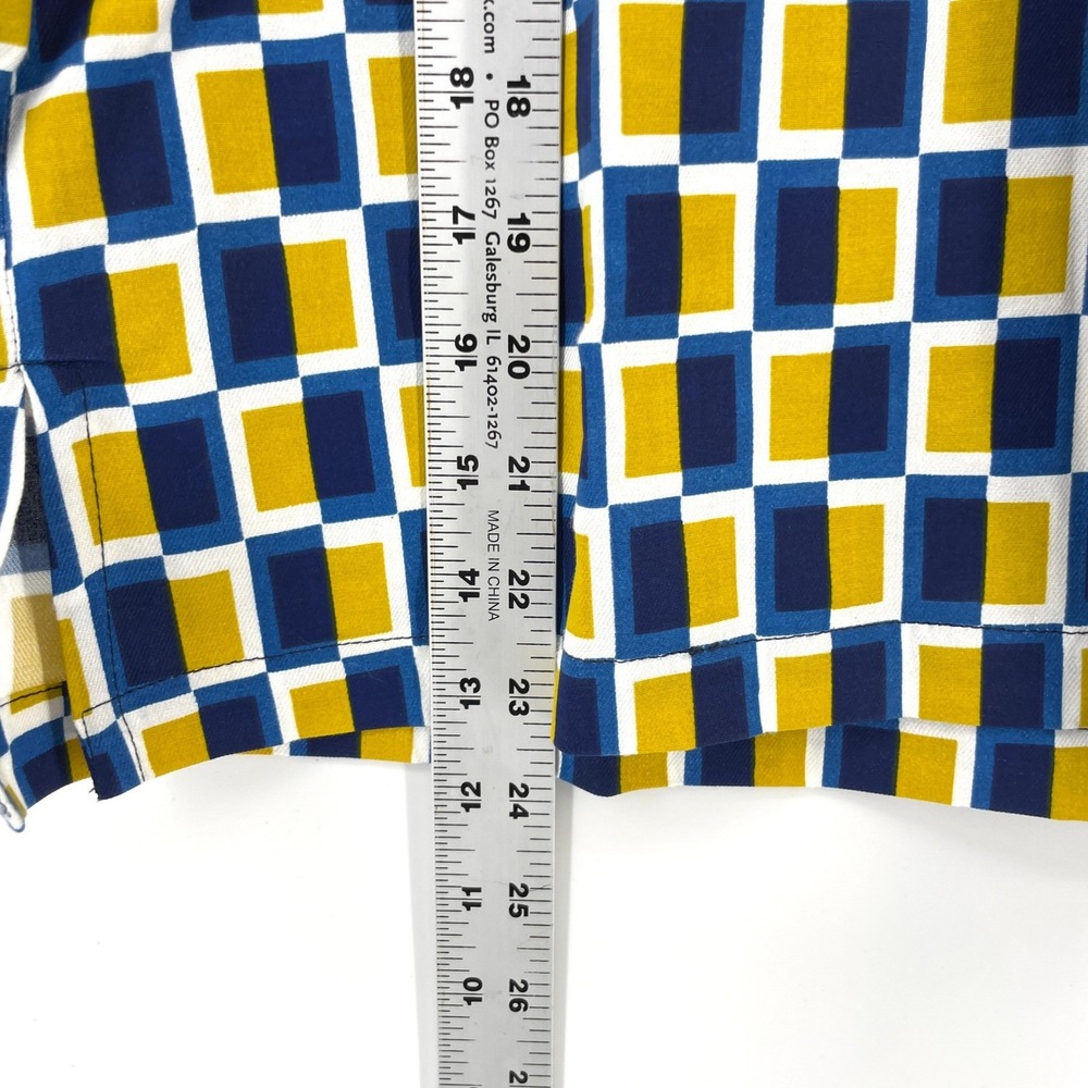 BEYOND by Vera‎ Stella Blouse Womens XS Blue Geometric Print Bell Sleeve NWT - Picture 6 of 11